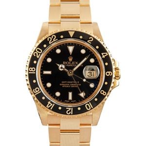 Used Rolex GMT-Master II Ref 16718 18k Yellow Gold